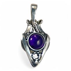 AMALIE, Art Nouveau Pendant, sterling silver
