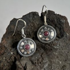 ANTICA ROMA, sterling silver earrings with a gem