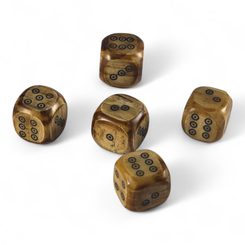 Bone Roman dice - red