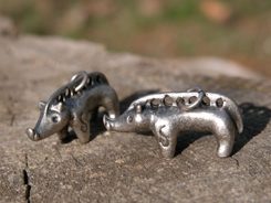 CELTIC BOAR - replica pendant, zinc, antique silver