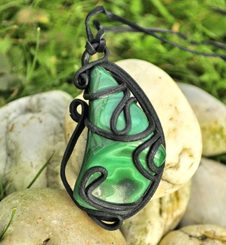 MALACHITE, hair brooch - hair clip
