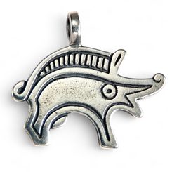 BOAR, silver pendant