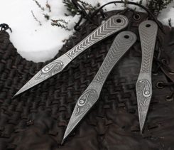 MUNINN etched throwing Knife - Set of 3