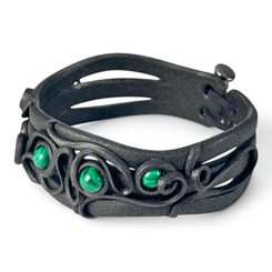 MALACHITE, hair brooch - hair clip