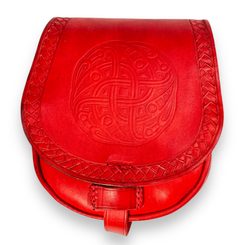 VENDEL, WIKINGER RANZEN aus Leder, rot