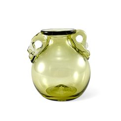 Roman perfume bottle, vintage green glass