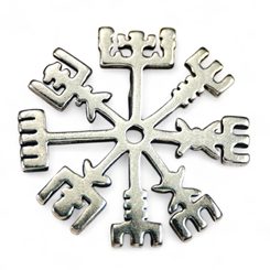 VEGVISIR, rune, pendant for protection, sterling silver