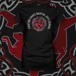 Fighting Hares, black women's t-shirt