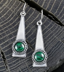 KIRA, earrings, silver and garnet
