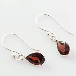 RUTH, boucles d'oreilles en argent, grenat, Ag 925/1000