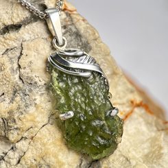 SHAMROCK, ring, moldavite, silver