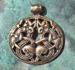 VIKING PENDANT, Borre style, bronze