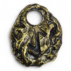 IHWAZ - rune, old brass