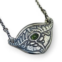 MOLDAUQUELLE - Moldavite, Silber Halskette Ag 925 19g