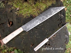 Couteau - Seax, vikings, manche en bois