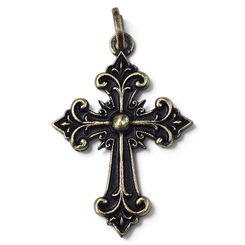 Pendentif en forme de croix des mousquetaires, laiton vieilli
