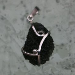 KALINA, MOLDAVITE, silver pendant Ag 925