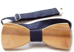 Fliege aus Holz für Männer, blau