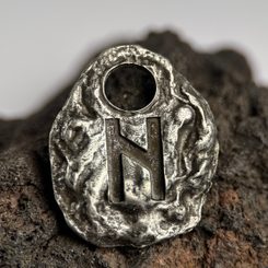 ALGIZ - amulette runique, zinc vieux laiton