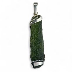 NESSIE, Moldavite, pendentif, argent 925/1000