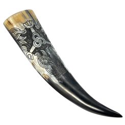 BORRE, carved Drinking Horn