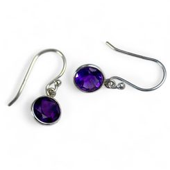 CLEOPATRA, silver earrings, amethyst, Ag 925/1000