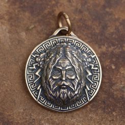 ZEUS, Dieu grec, pendentif en bronze