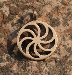 SUN SYMBOL III, bronze pendant