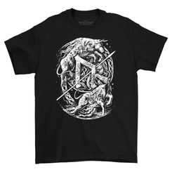 URUZ - FUTHARK Collection, men's T-Shirt, black and white