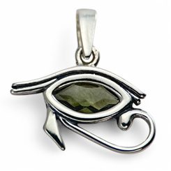 DAS AUGE HORUS - Silber 925 und Moldavit
