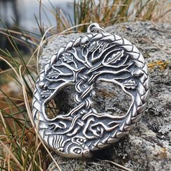CELTIC OAK sacred Tree of Life Pendant silver