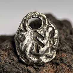 ANSUZ, forged iron rune pendant