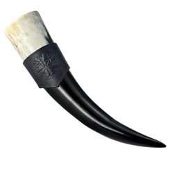 VEGVÍSIR leather horn holder black