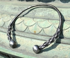 DRAGONISH, hand forged steel torc, torques