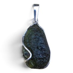 DRAGON, Moldavite pendant, silver 925/1000