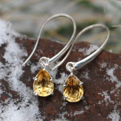 Boucles d'oreilles SINOPE, argent, citrine