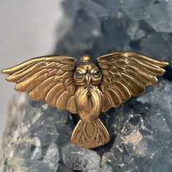 Flying Owl, pendant, bronze