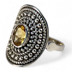 LEMONA, bague, citrine argent 925/1000