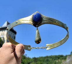 NORICA - Gotische Krone mit 1 Stein, Lapis Lazuli