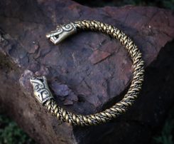 VIKING WOLF, bracelet from Burg, Sweden, bronze