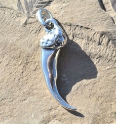 Dent de loup pendentif en argent 925