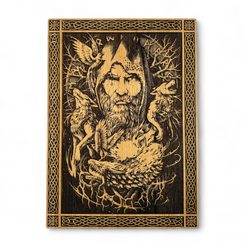 Odin, Wanddekoration, Holz 32x46cm