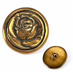 ROSE, button, bronze
