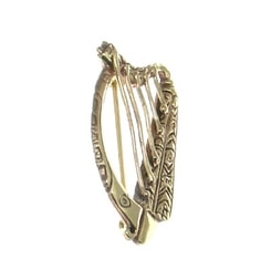 IRISH HARP, bronze brooch