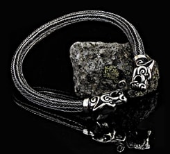 WOLF, sterling silver bracelet - viking knit