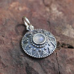 ISOLDA, Rainbow Moonstone, silver pendant