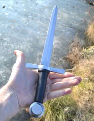 Rondel or Bollock dagger Praga, 14th century, blunt replica, brown