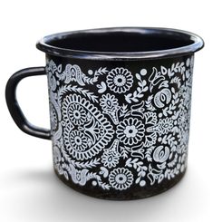 Čičmany Enamel Mug, Slovakia
