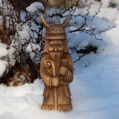 Veles, dieu slave, statue en bois sculptée à la main