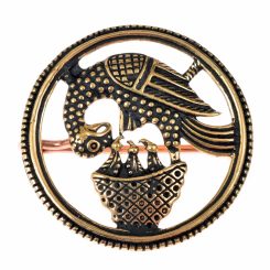 Medieval brooch - Pelican, bronze